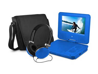 Lecteur DVD portatif Ematic EPD909PR de 9 po - Bleu