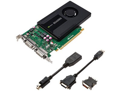 PNY NVIDIA Quadro K2000D 2GB GDDR5 PCI-E 2.0 Graphics Card - DVI-I, VGA & Mini DisplayPort