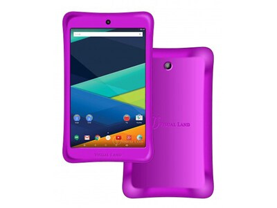 Visual Land Prestige Elite 8QL 8” Tablet with 1GHz Intel® Processor, 16GB Storage & Android 5.0 with Bumper - Magenta