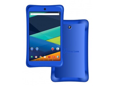 Tablette Visual Land Prestige Elite 8QL de 8 po avec processeur 1 GHz Intel®, stockage 16 Go, Android 5.0 et contour - Bleu