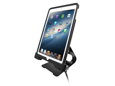 CTA Digital Anti-Theft Security Ubereats Tablet Case with Metal Stand for iPad Air/iPad Air 2
