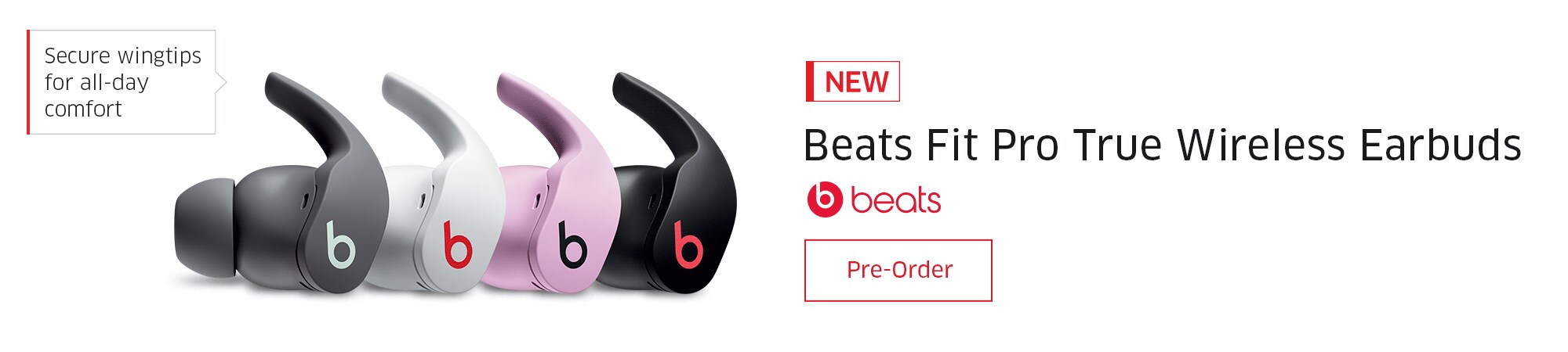 NEW Beats Fit Pro True Wireless Earbuds Pre-Order  Secure wingtips for all-day comfort