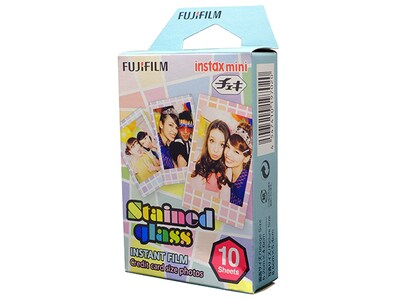 Pellicule Instax Mini « Stained Glass » de Fujifilm - Emballage individuel (10 pellicules)