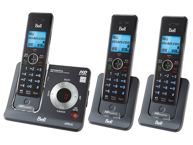 Téléphone sans fil à 3 combinés et répondeur numérique DECT 6.0 BE6425-3 de Bell