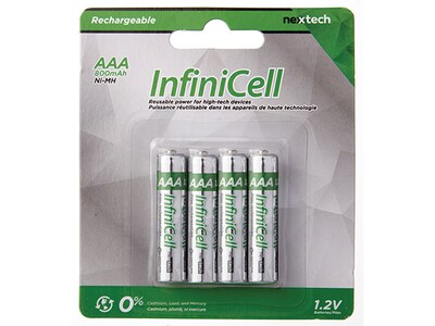 InfiniCell Rechargeable Ni-MH AAA Battery 4-Pack