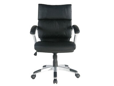 TygerClaw TYFC2209 Modern Mid Back Leather Office Chair - Black