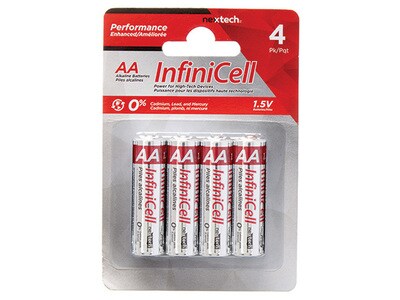 Paquet de 4 piles alcalines InfiniCELL AA