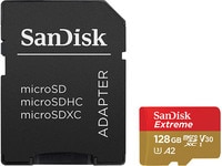 SanDisk Extreme® 128GB UHS-I microSDXC Memory Card with Adapter