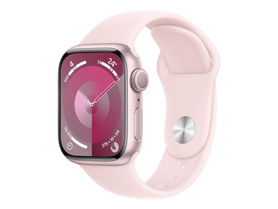Apple® Watch Series 9 41mm Pink Aluminium Case with Light Pink Sport Band (GPS) - S/M