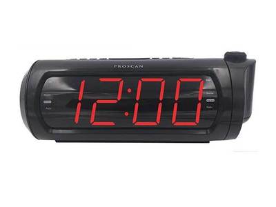 Radio-réveil double à projection de l'heure de Proscan avec chargement USB  et écran de 4.5 cm (1.8 po) - Noir