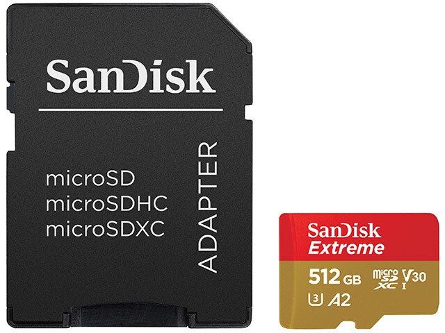 SanDisk Extreme® 512GB UHS-I microSDXC™ Memory Card with Adapter