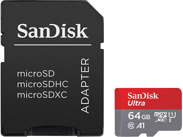 SanDisk Ultra® 64GB UHS-I microSDXC™ Memory Card with Adapter
