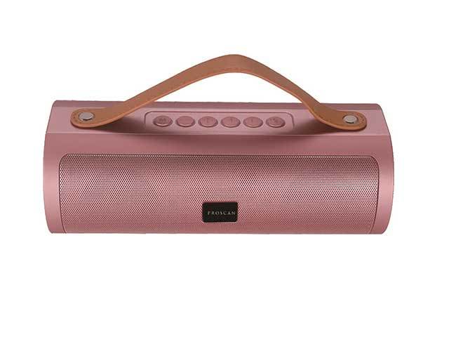 Haut-parleur Bluetooth sans fil Proscan avec bracelet en cuir - Or rose