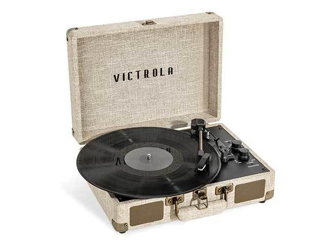 Victrola Journey+ Signature Bluetooth® Suitcase Record Player - Linen Beige