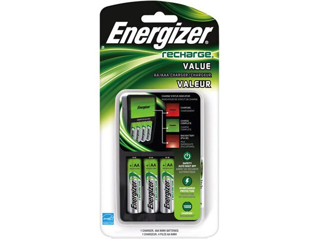 Image of Energizer Recharge Value Charger with 4 AA Batteries